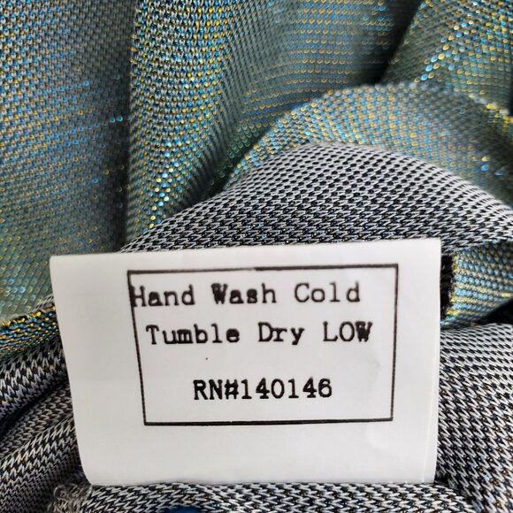 TOV Los Angeles Metallic Tie-Hem Top Size 38 NWT Shiny Iridescent Glam Grunge - Picture 12 of 15